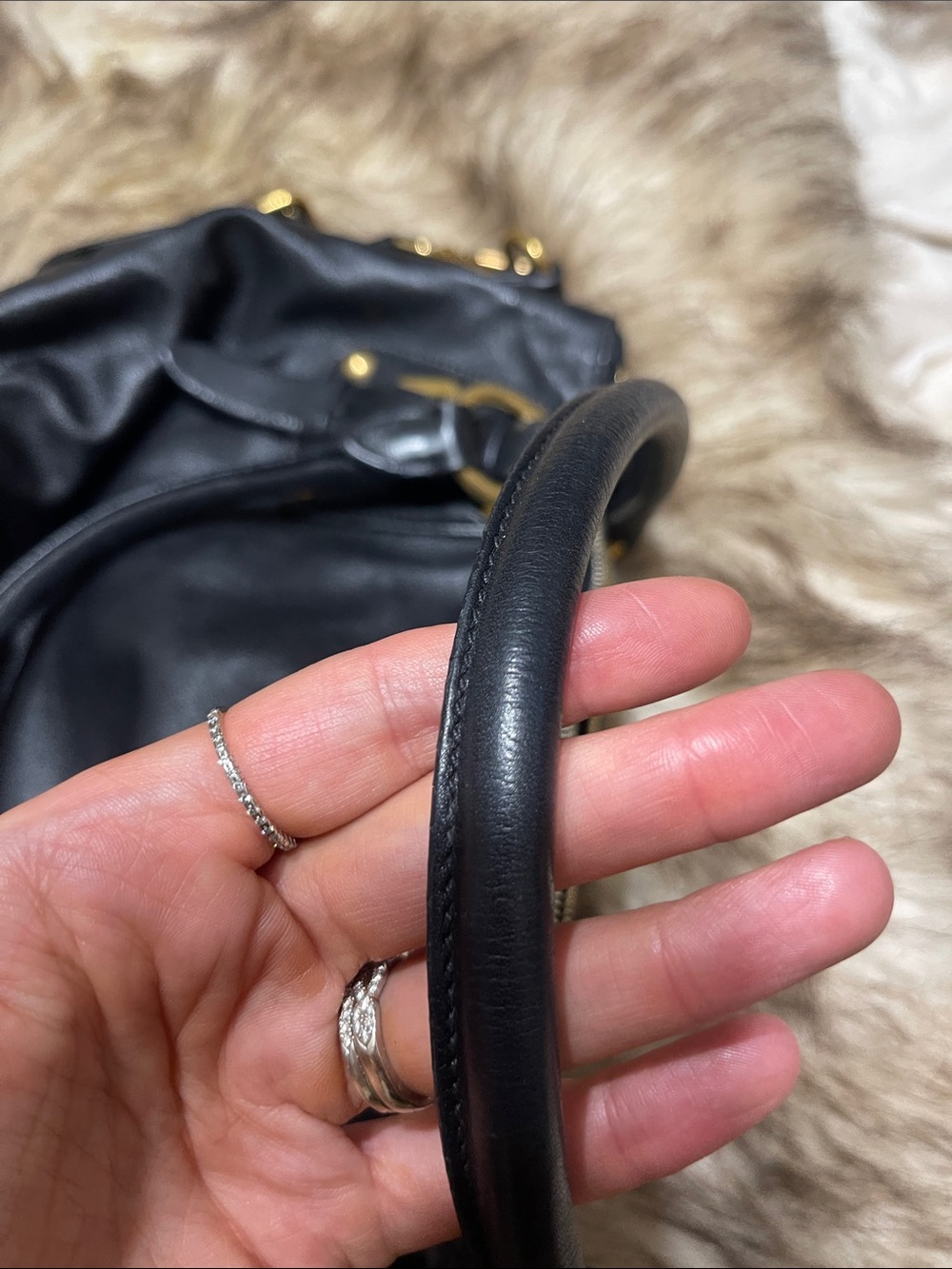 Prada Black Leather Satchel with Gold Hardware - Picture 4 of 5